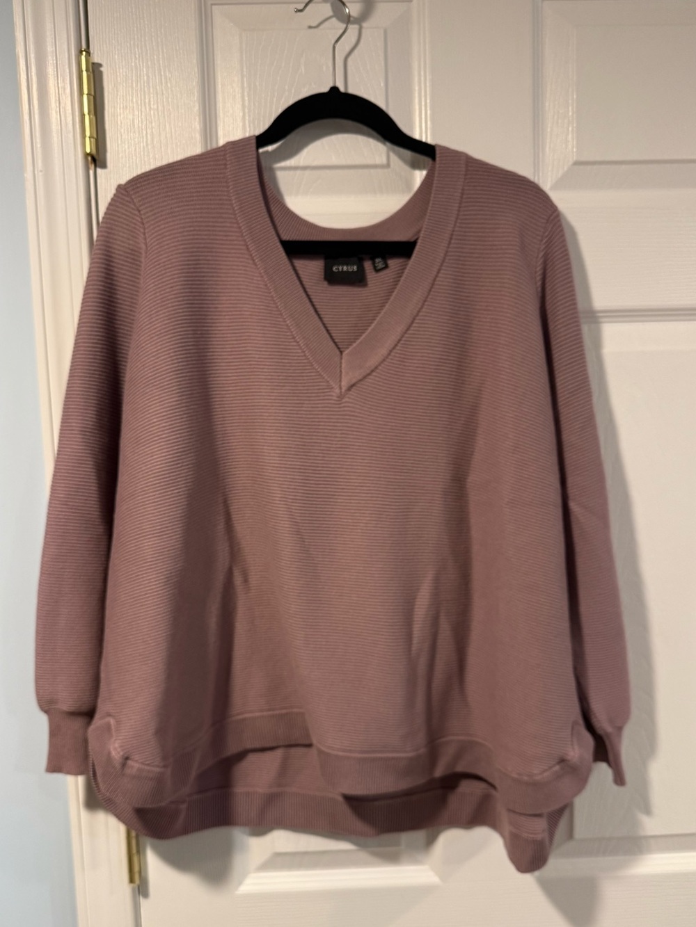 V-Neck Ribbed Pullover Sweater
